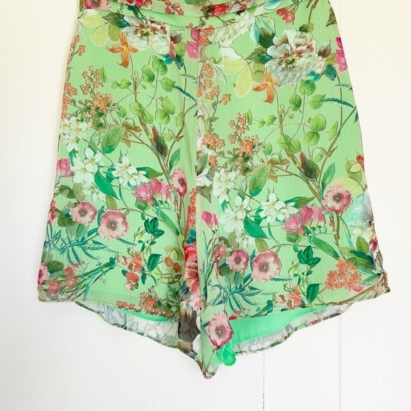 JAY GODFREY Lydia Strapless Green Floral Romper Size 4 - Picture 3 of 9